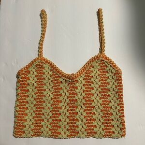 SUMMER TOP! Orange and Green Crochet Women's Top